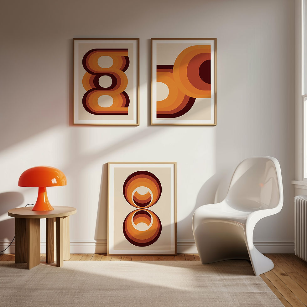 Retro Print Set - 70s style in orange