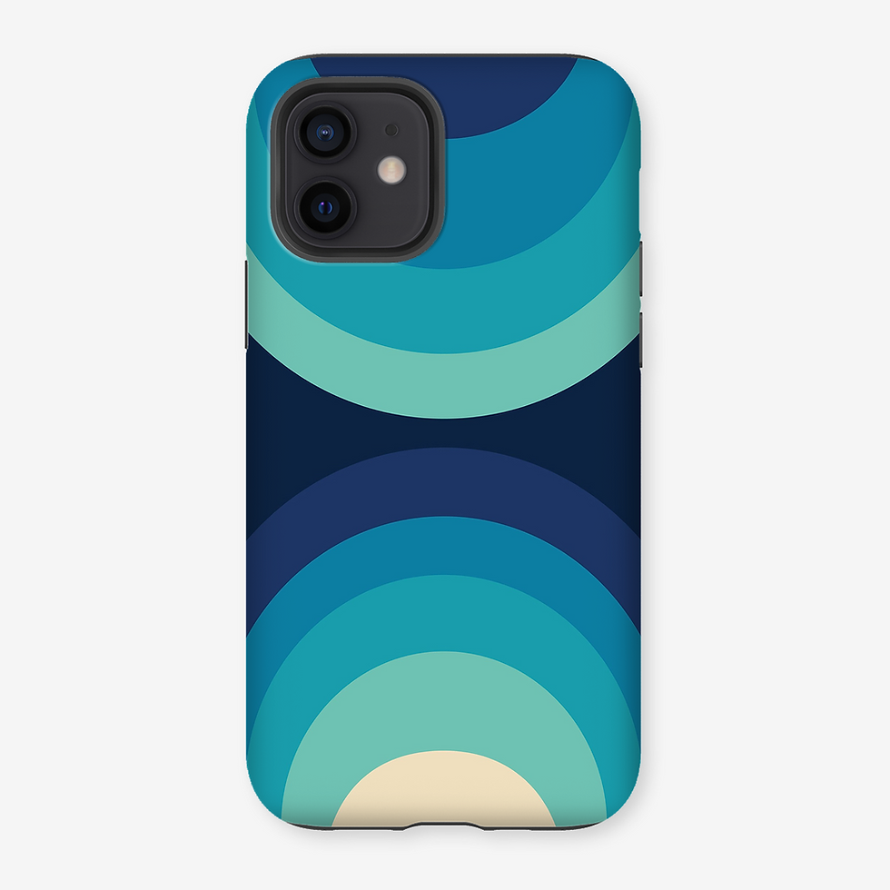 Thumbnail: iPhone case with blue curved wave pattern