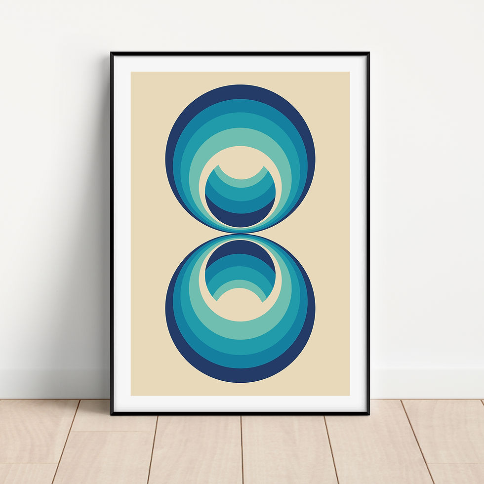 Thumbnail: Retro abstract art blue