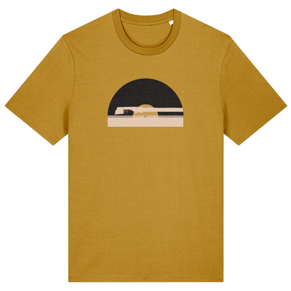 Needle Drop Yellow Eco Friendly Unisex T-shirt Ochre