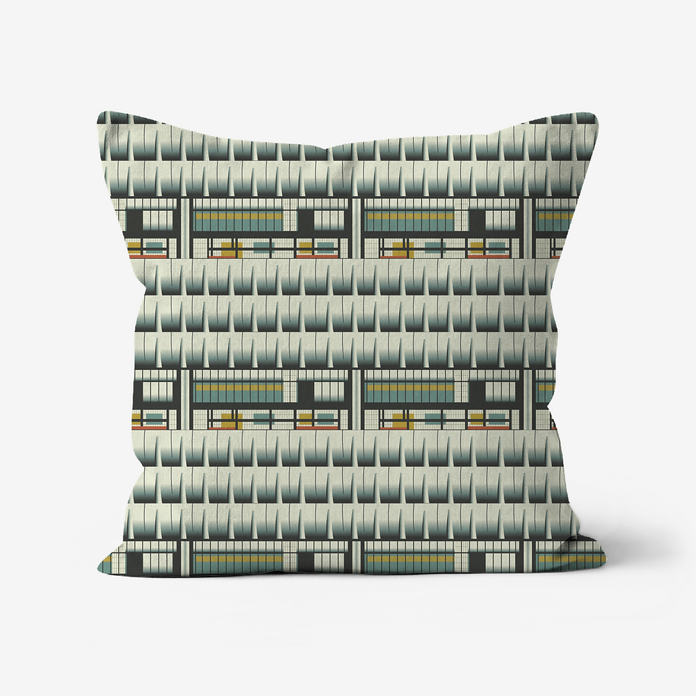 Thumbnail: Preston Bus Station cushion with architectural pattern