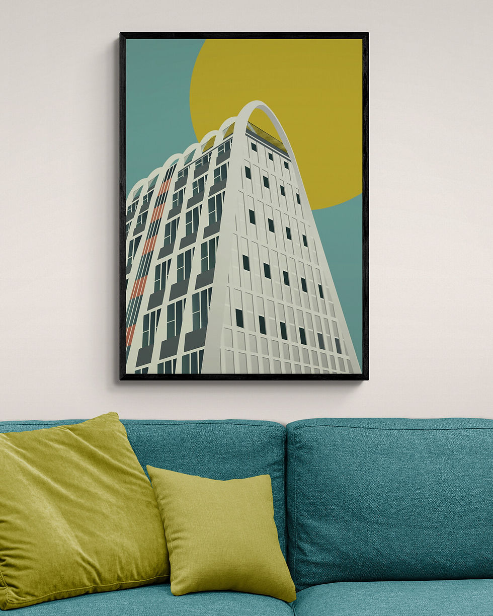 Toast Rack print in a living room