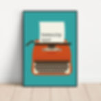 Orange typewriter print