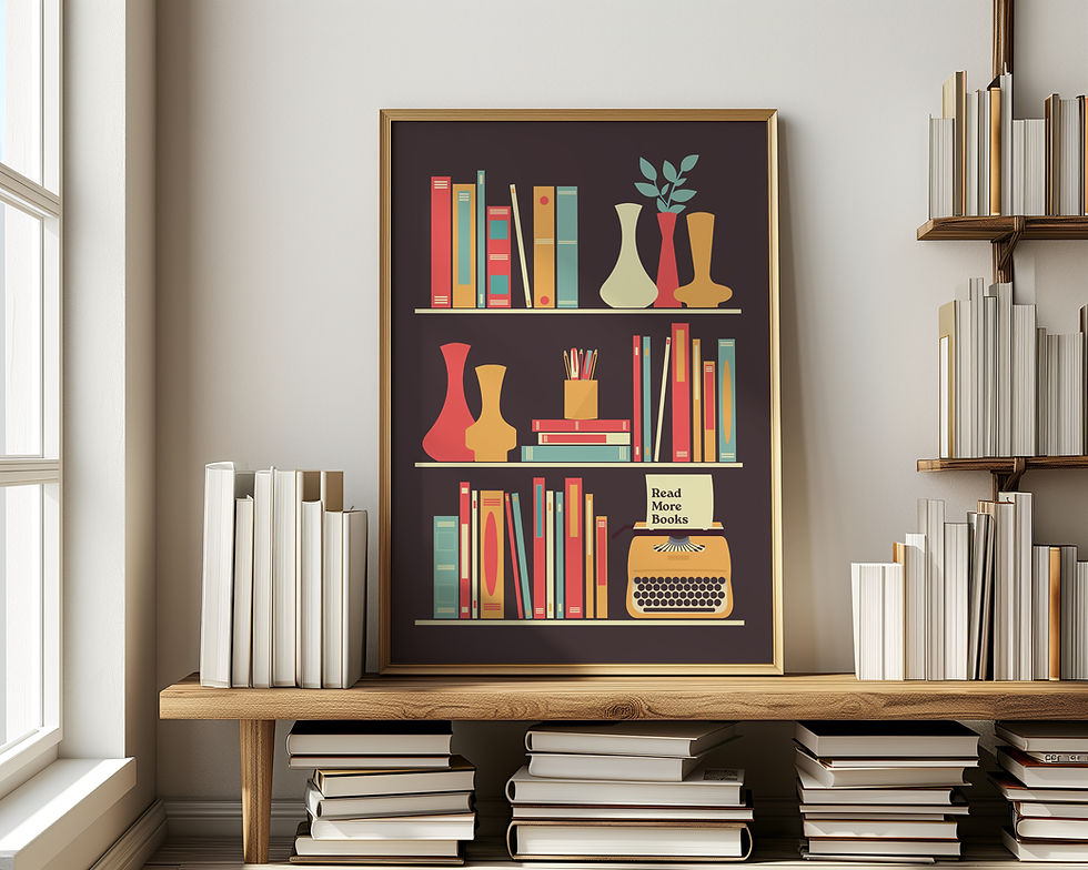 Thumbnail: Yellow Read More Books Dark unframed print