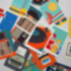 A pile of Gail Myerscough prints