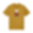 Orange typewriter illustration on a yellow ochre t-shirt