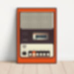 Orange cassette recorder print