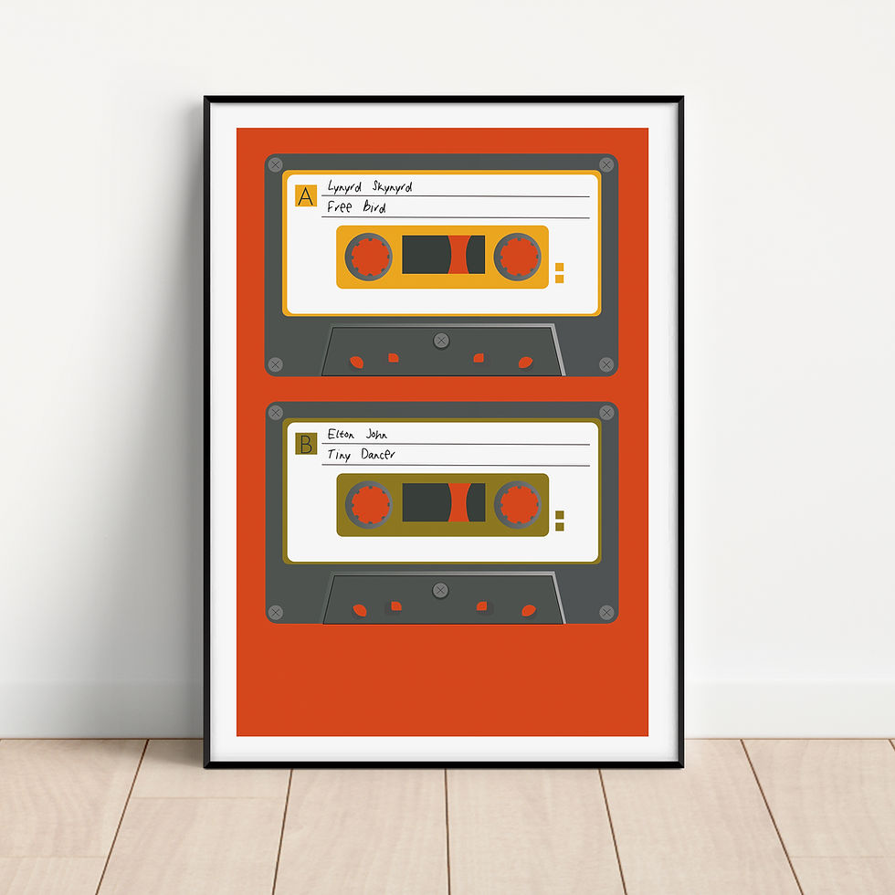 Thumbnail: Poster with two cassette tapes 60s