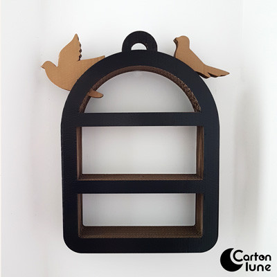 Etagère Cage Oiseaux Noire