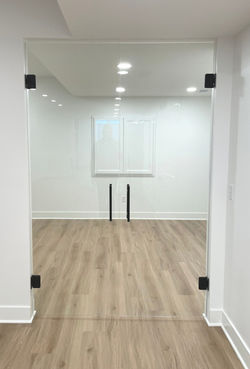 Double glass doors to gym