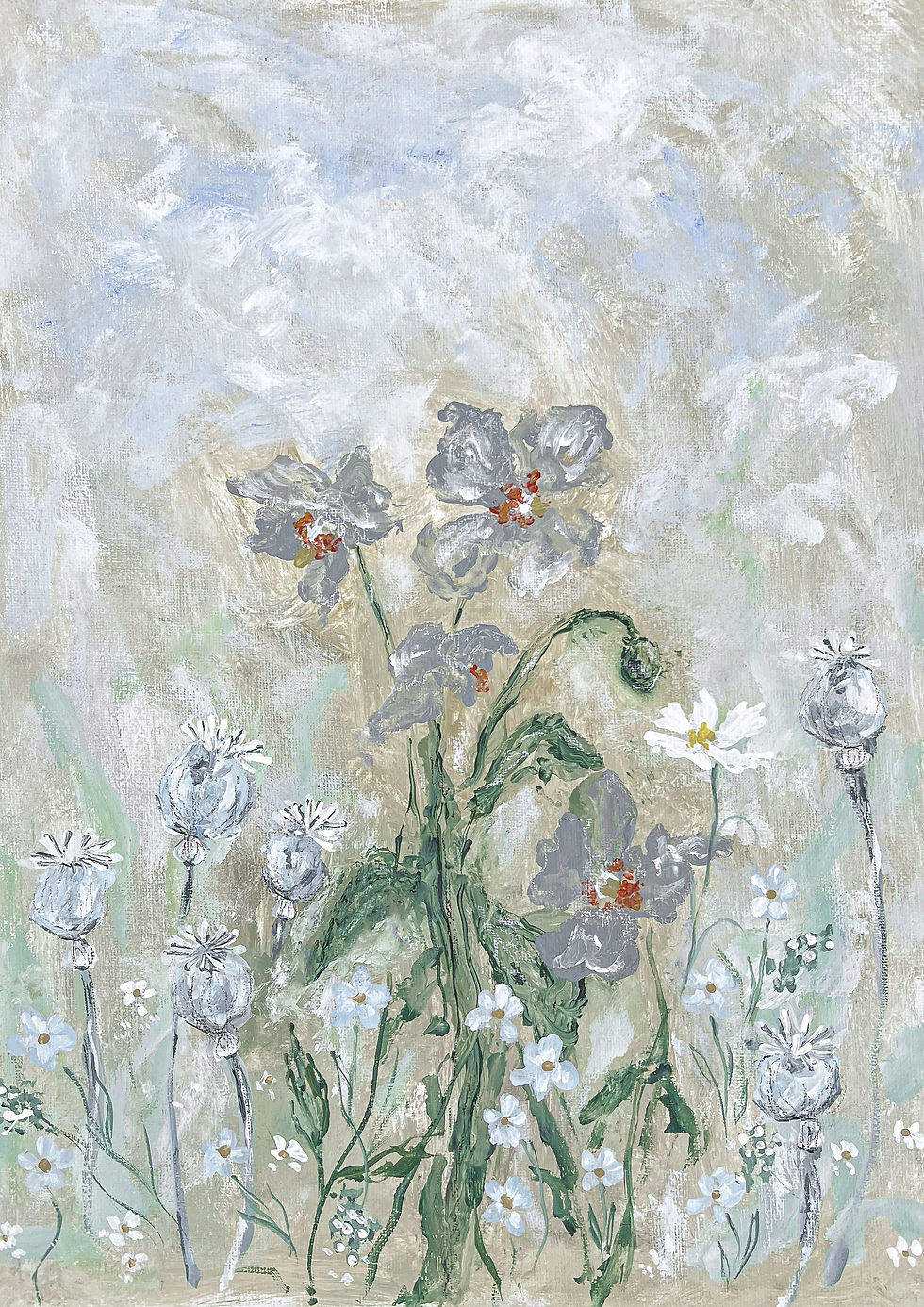 Impressionist flowers. Pastel colours. Melbourne. Wall art print.