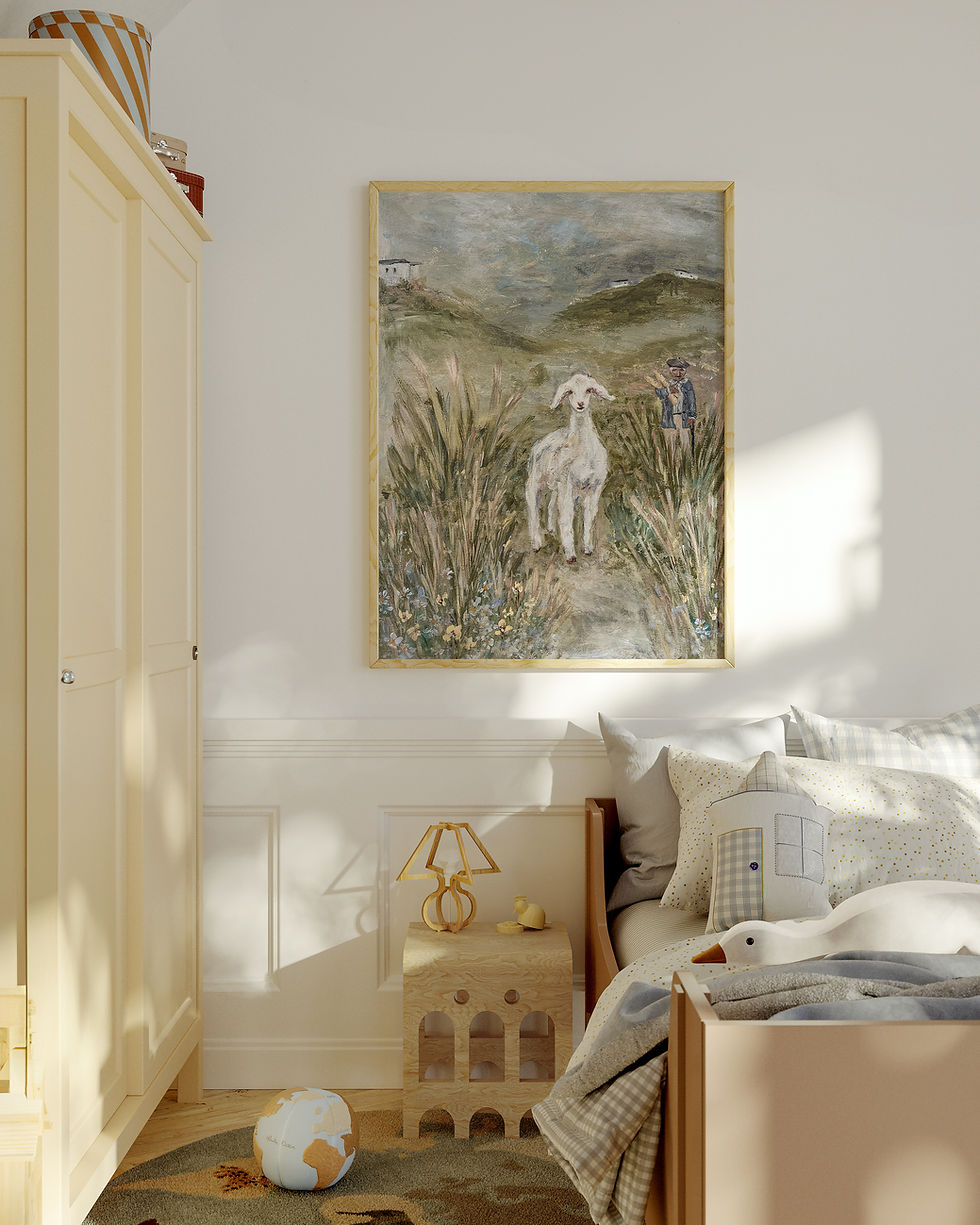 Thumbnail: Wall art print for children. Lamb & Farmer. Storytelling. Melbourne artist.