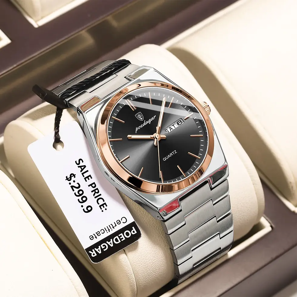 Thumbnail: 🕰️ LUXURY MEN'S QUARTZ WATCH ⏱️ | WATERPROOF 💧 | LUMINOUS ✨ | DATE 📅