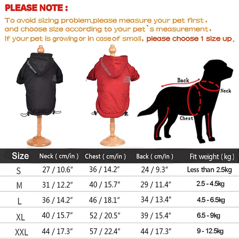 Thumbnail: Pet Dog Winter Waterproof Coat Warm Jacket Hoodie Reflective