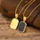 Thumbnail: 🖤 CASUAL BLACK ENAMEL SQUARE PENDANT – WATERPROOF MEN'S JEWELRY, TOUGH STYLE!