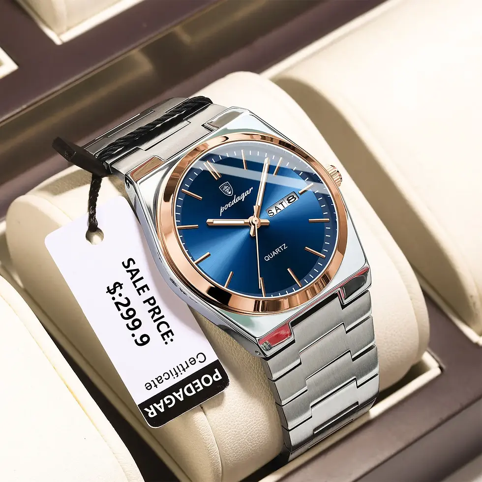Thumbnail: 🕰️ LUXURY MEN'S QUARTZ WATCH ⏱️ | WATERPROOF 💧 | LUMINOUS ✨ | DATE 📅