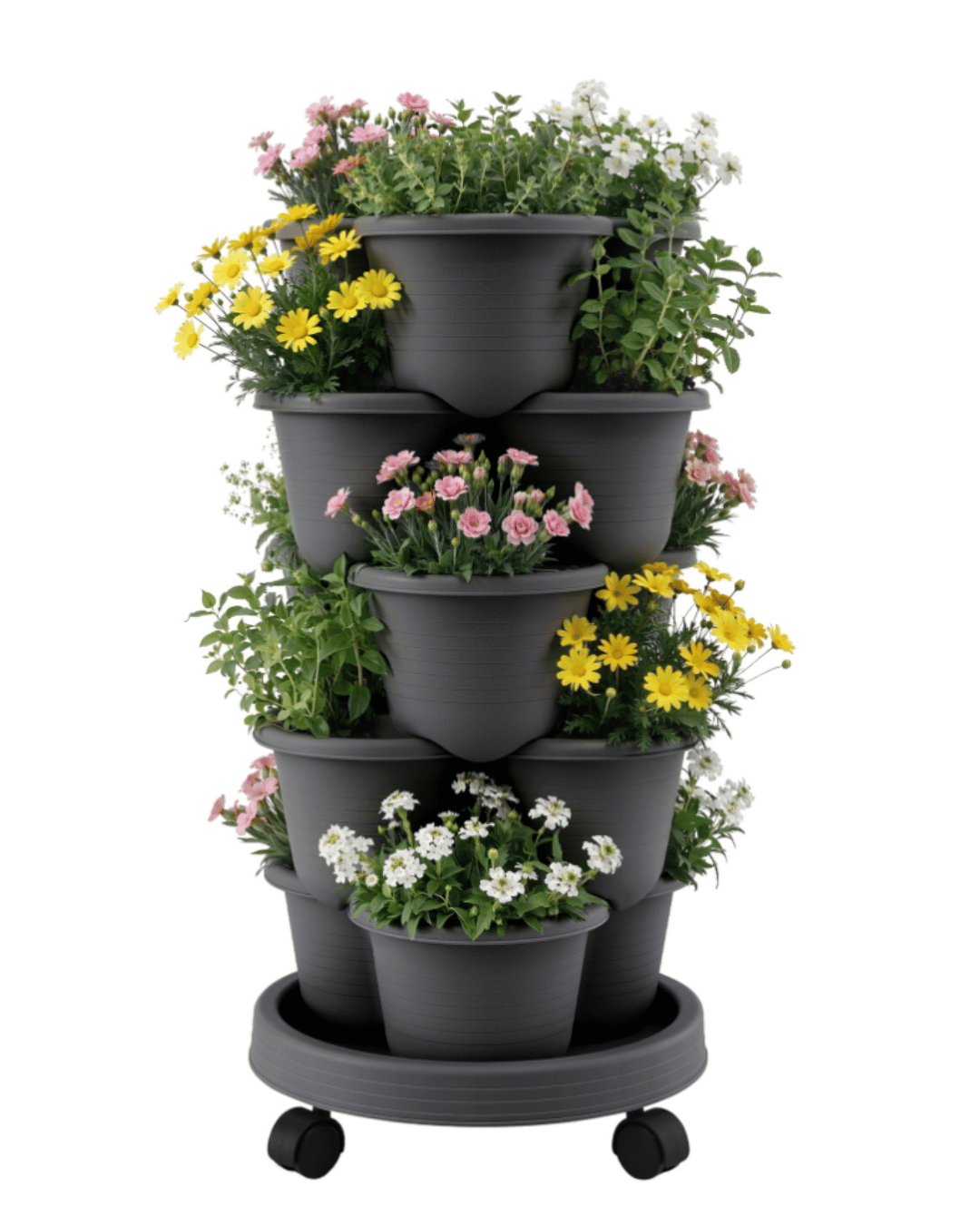 Mobile Vertical Harvest 5-Tier Stackable Garden Planter