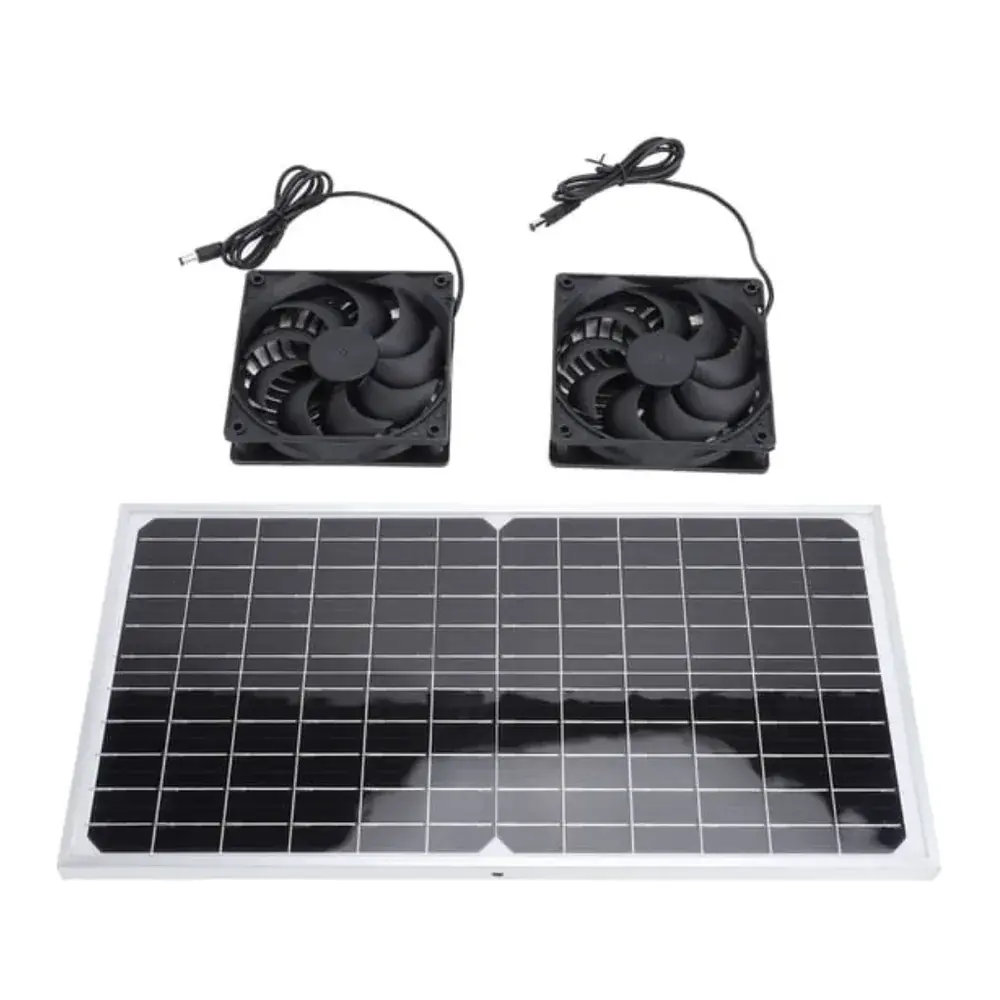 16W Solar Dual Fan Kit | Solar Ventilation Fan for Greenhouses & Coops