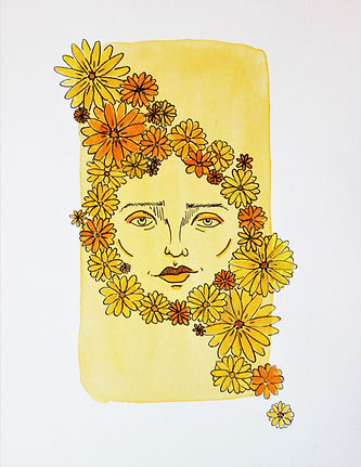 Sunflower Abstract Face