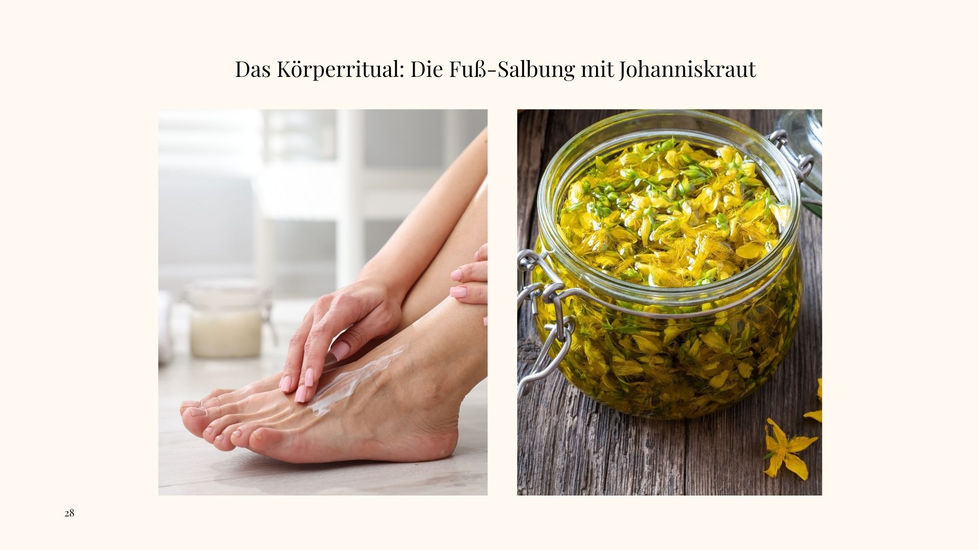 Johannisöl zur Fußsalbung moniartdesign der Seelenkompass