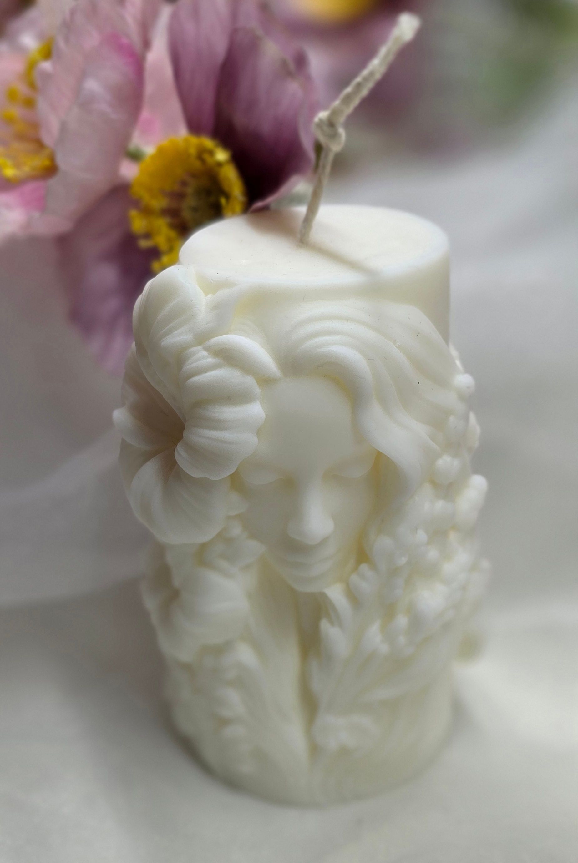 Deko-Kerze „Floral Face“