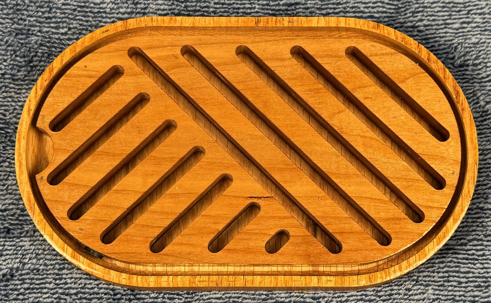 Front of Small Loaf Bread Hardwood Mini Cutting Board w Removable Crumb Tray Gift Home