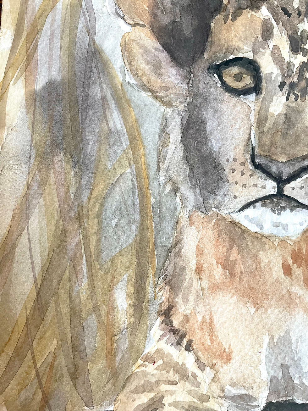 Thumbnail: Lion Cub Watercolor Print | Home Decor Print | Lion Cub Decor | Nursery Decor