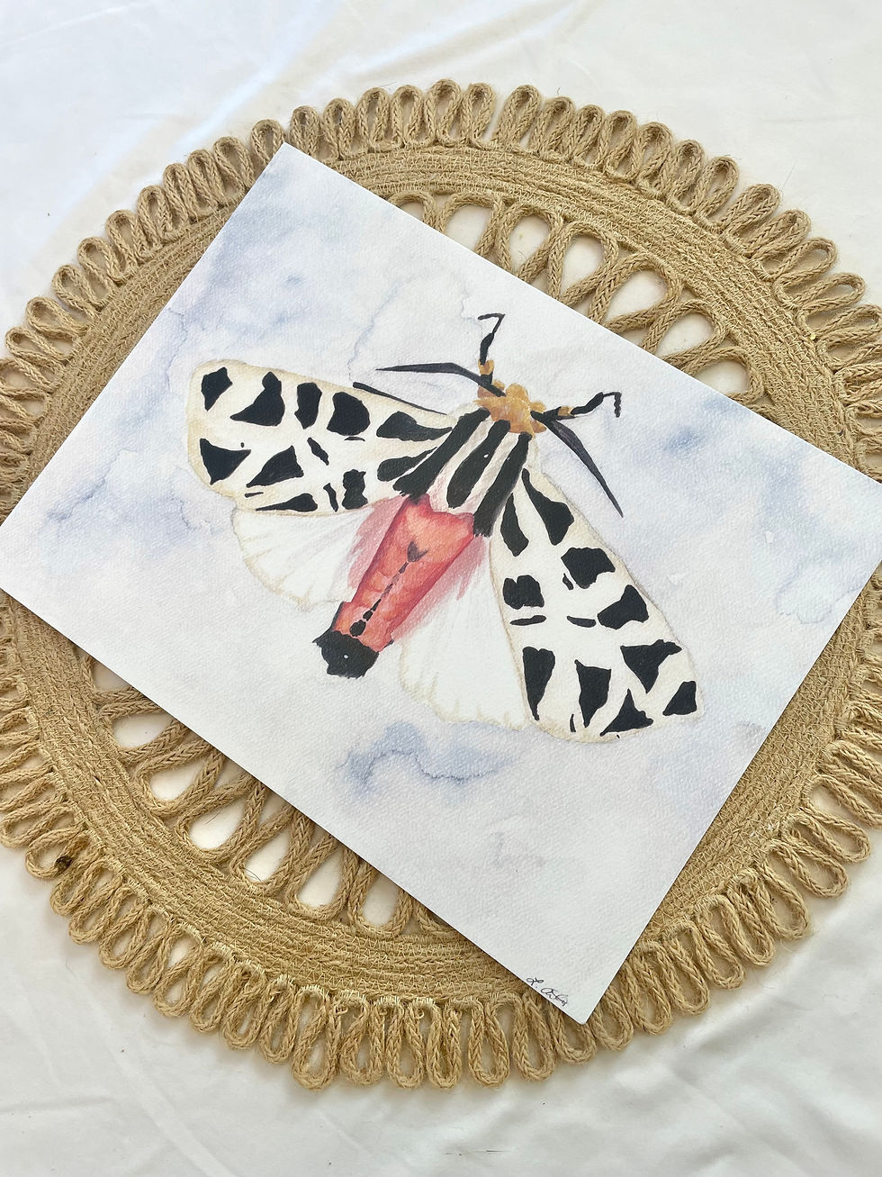 Thumbnail: Watercolor Moth Print | Home Decor Print | Mexican Tiger Moth Print