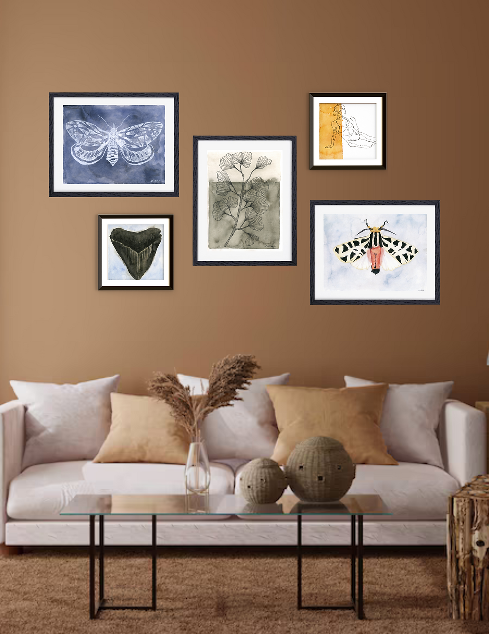 Thumbnail: Watercolor Moth Print | Home Decor Print | Mexican Tiger Moth Print