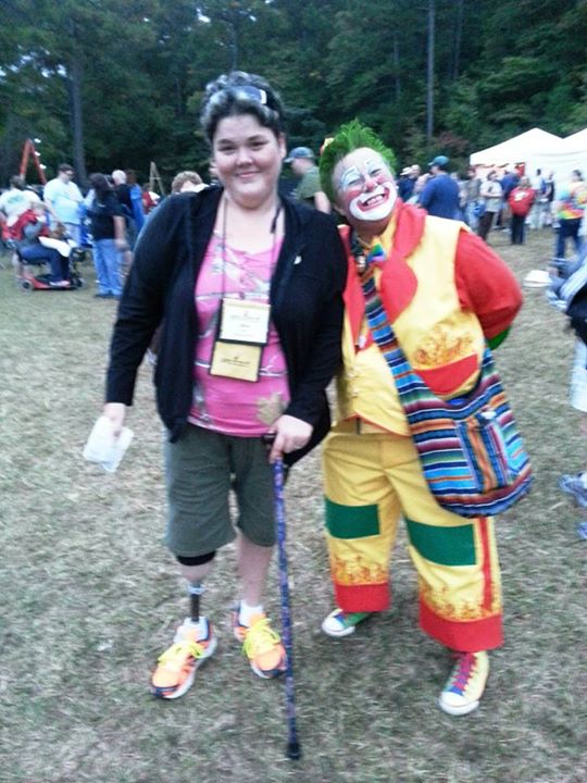 Becca & clown