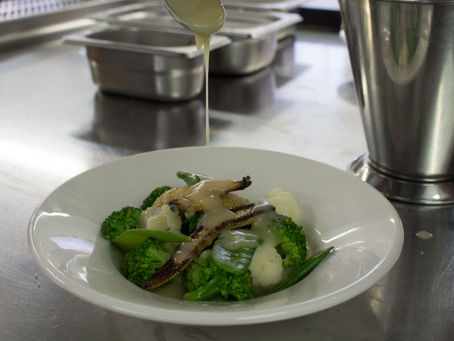 Verduras cocidas a la inglesa con salsa velouté