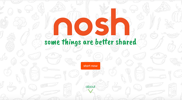 Home page of Nosh Application 