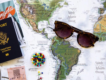 Travel documents and a passport organized for a seamless journey