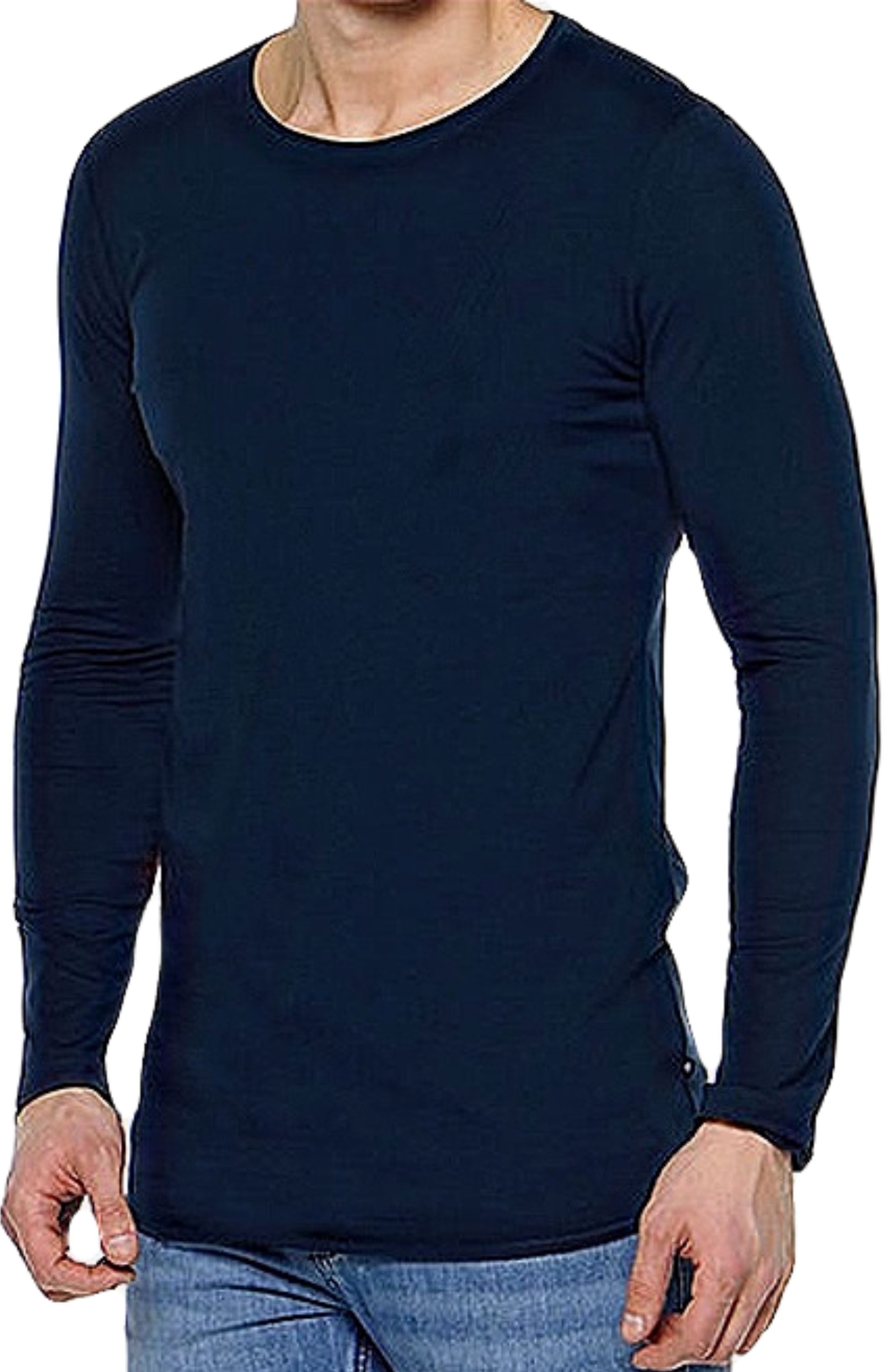 Футболка с длинным рукавом, цвет: тёмно-синий