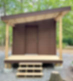 Sebago Lake, Maine 10x16 Shed with Hemlock Post & Beam deck - front view