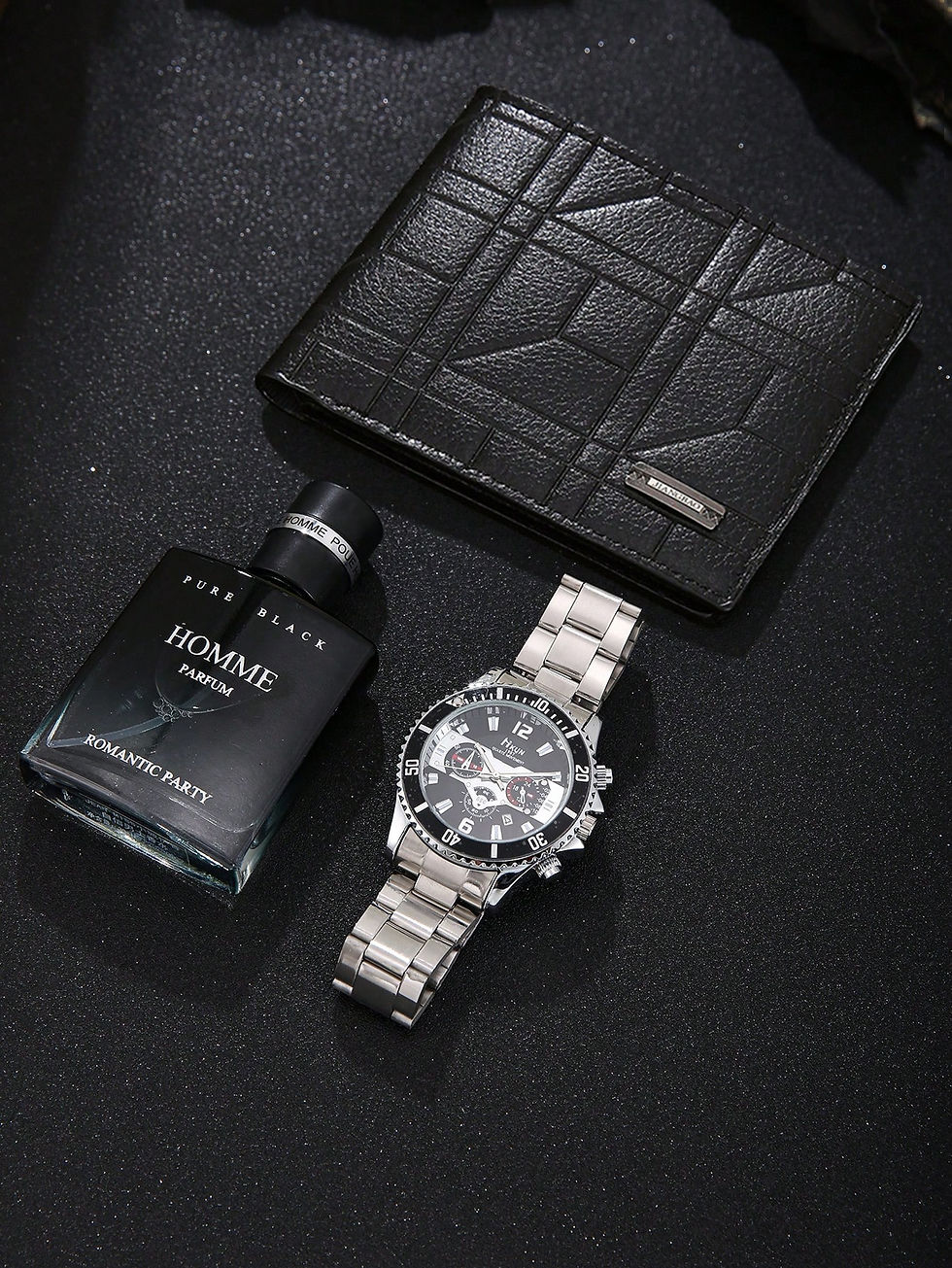Miniature : Coffret 3 pièces avec montre, parfum et portfeuille
