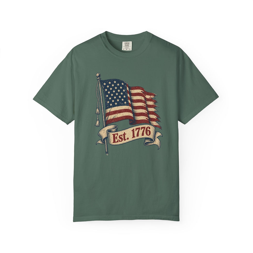 Miniature : T-shirt drapeau américain (fondé en 1776) — T-shirt patriotique du 4 juillet