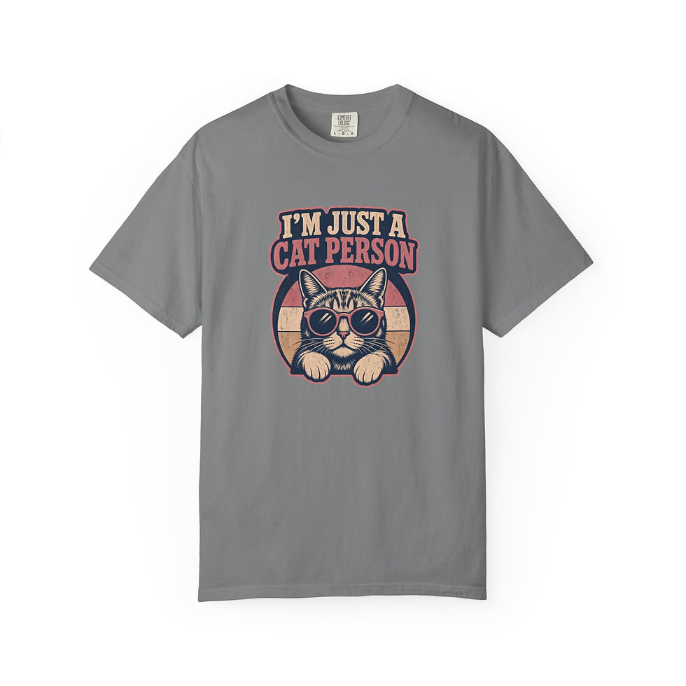 Thumbnail: I'm Just a Cat Person T-Shirt | Retro Cat Sunglasses Design