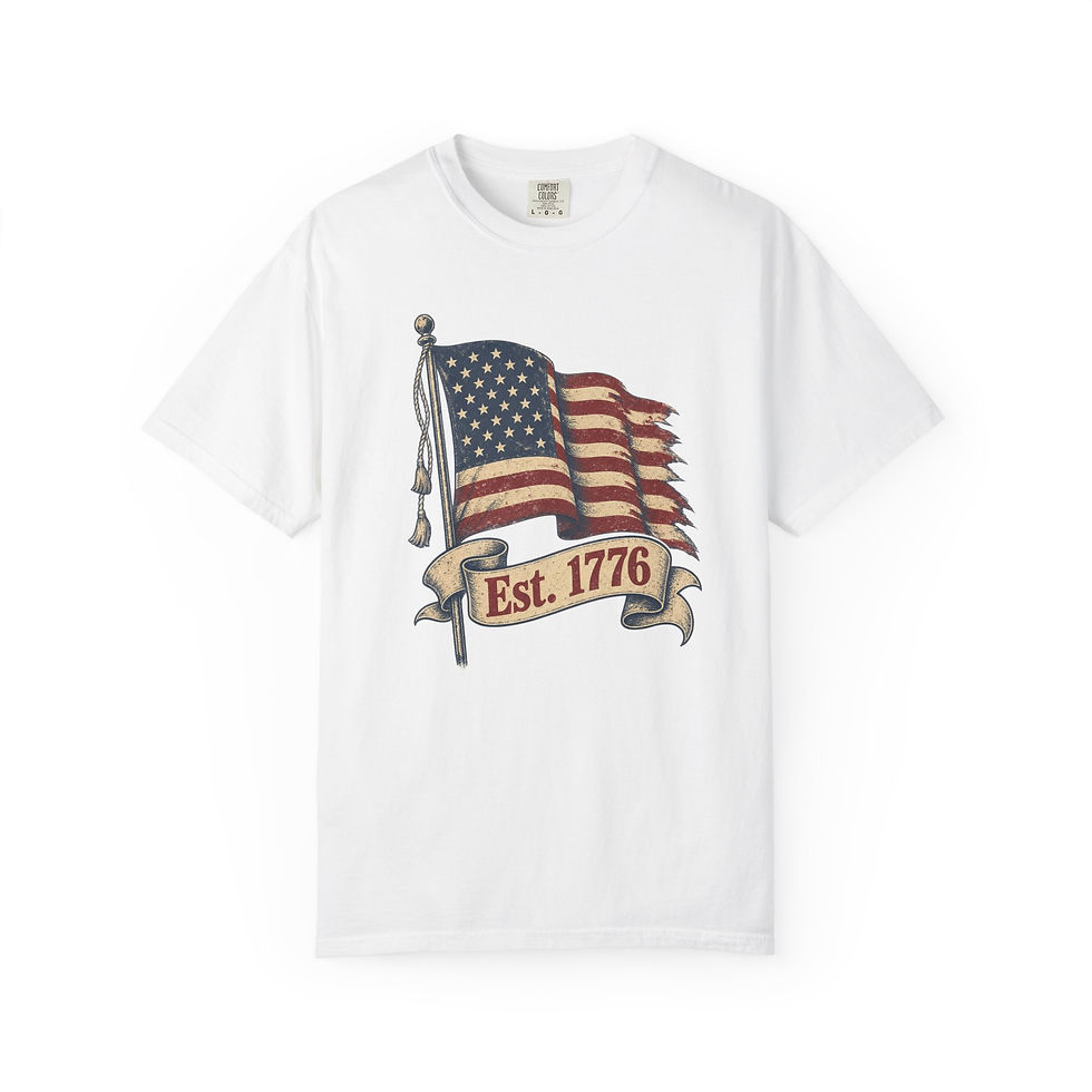 Miniature : T-shirt drapeau américain (fondé en 1776) — T-shirt patriotique du 4 juillet