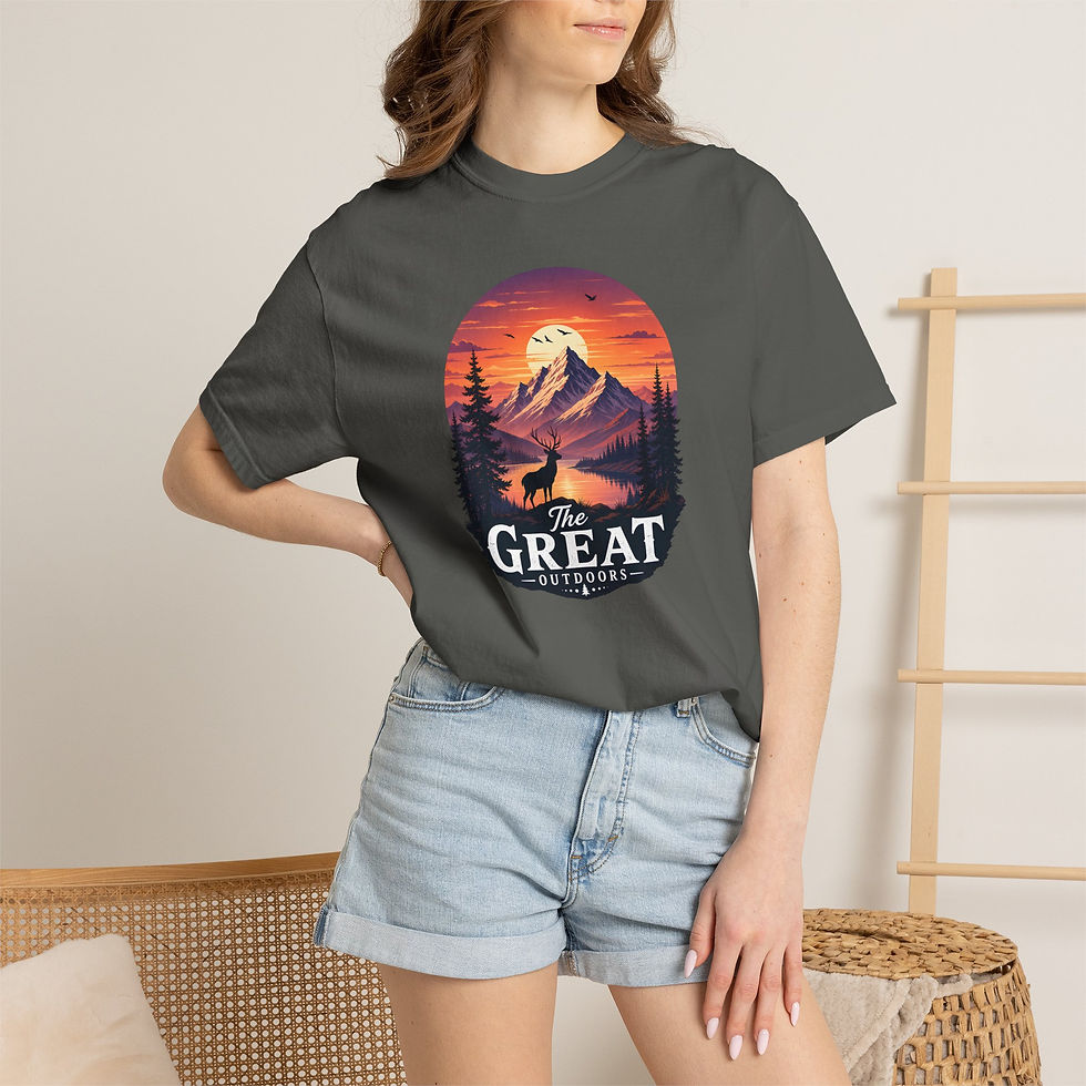 Thumbnail: Mountain Sunset Camping The Great Outdoors T-Shirt | Adventure Nature Tee
