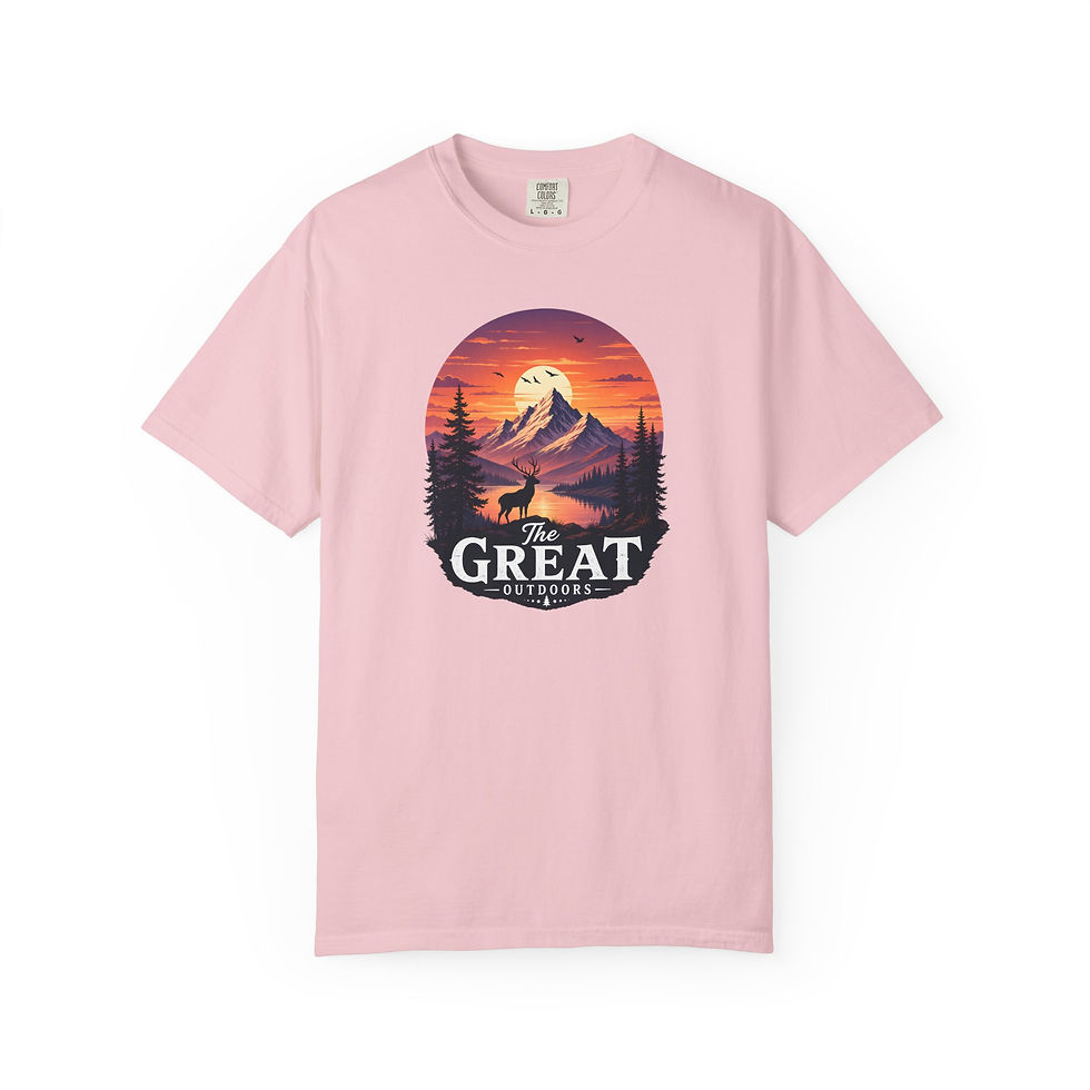 Thumbnail: Mountain Sunset Camping The Great Outdoors T-Shirt | Adventure Nature Tee