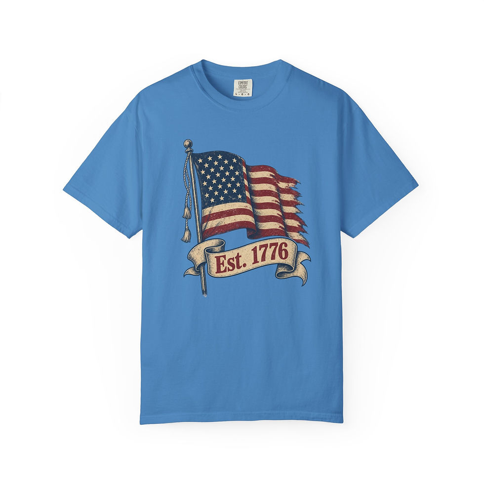 Thumbnail: Est. 1776 American Flag T-Shirt — 4th of July Patriotic Tee