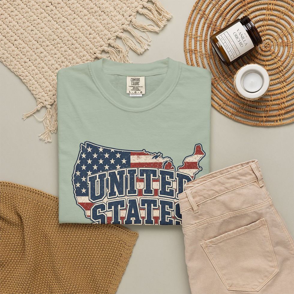 Miniatura: United States Flag Map T-shirt — Patriotic USA Graphic Tee