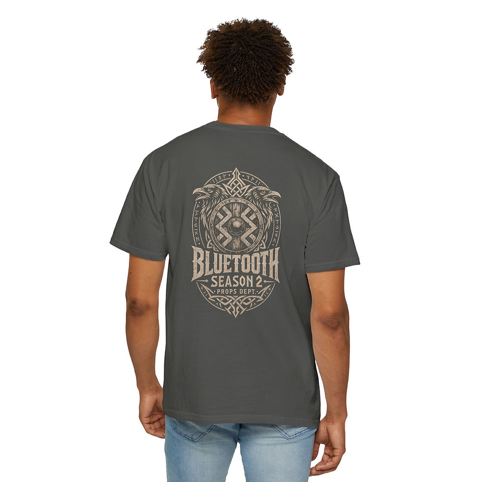 Miniaturbild: Bluetooth Season 2 emblem T-Shirt | Viking knot crest, vintage back print