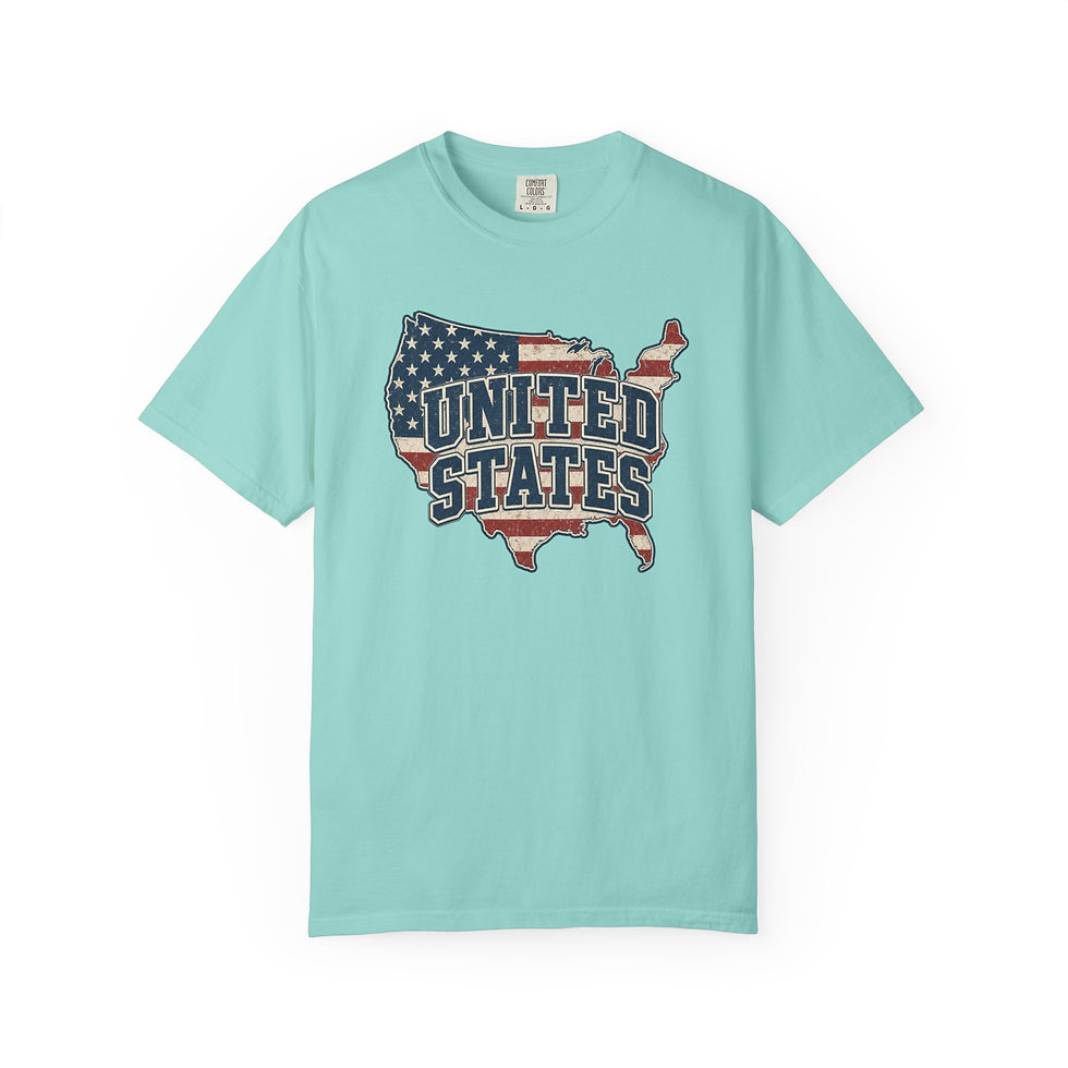 Miniatura: United States Flag Map T-shirt — Patriotic USA Graphic Tee