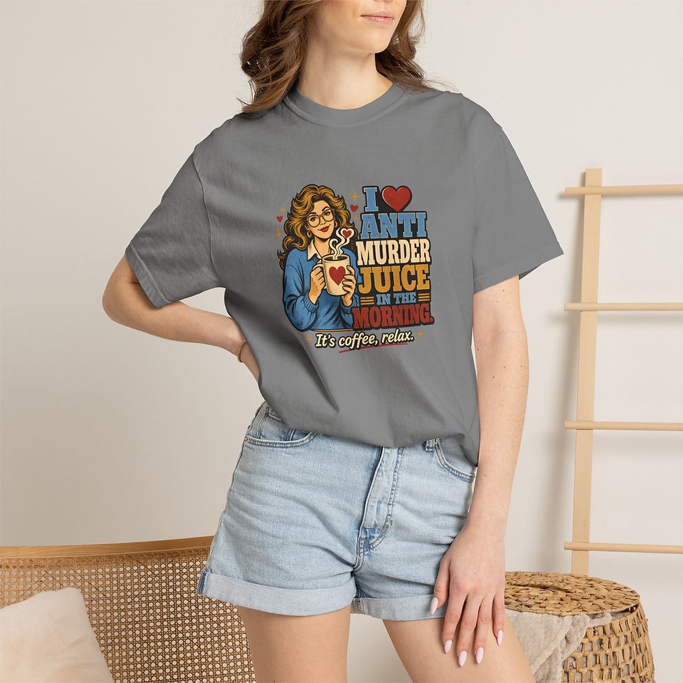 Miniaturbild: I Love Anti Murder Juice in the Morning T-Shirt | Retro Coffee Humor