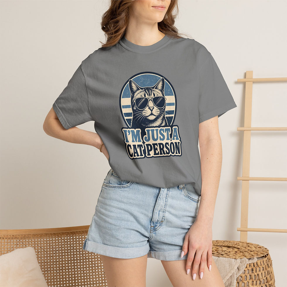 Thumbnail: I'm Just a Cat Person T-Shirt | Retro Cat Illustration