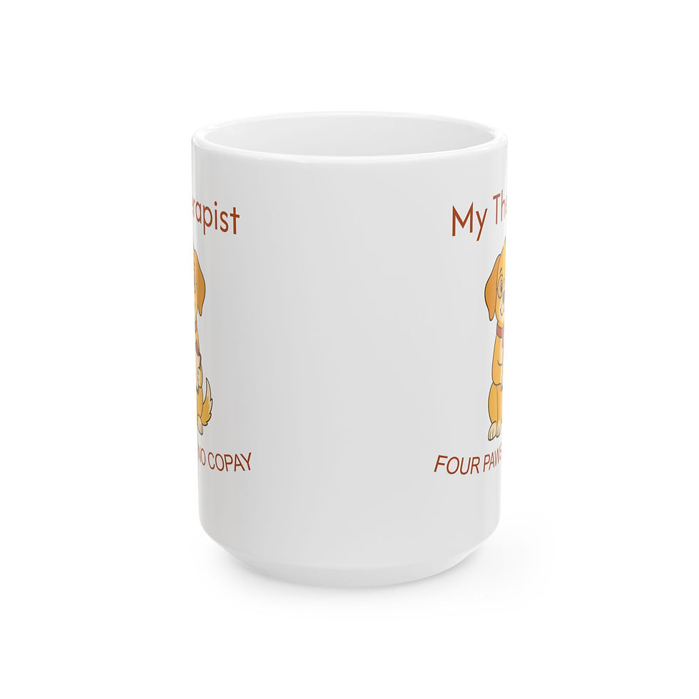 Miniatura: Therapist Dog Ceramic Mug – “My Therapist Has Four Paws”  Coffee Cup (11oz/15oz)