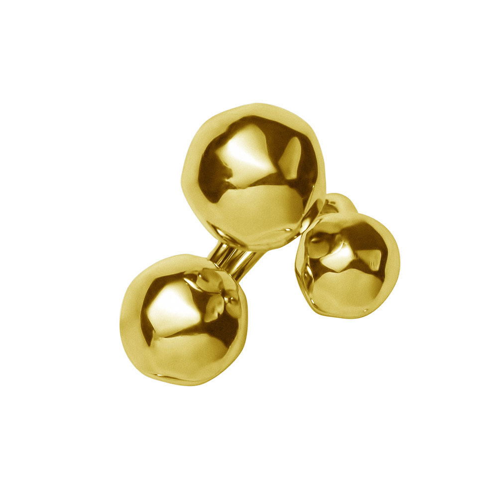 AN8551G Golden Silver 3 Balls Ring