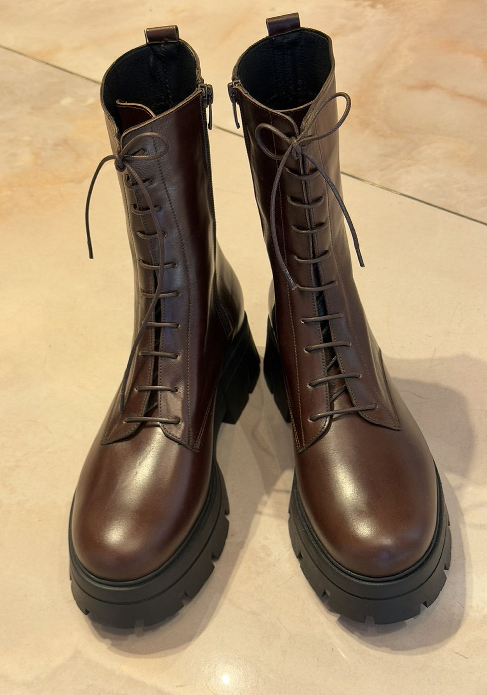 Thumbnail: Brown leather booties